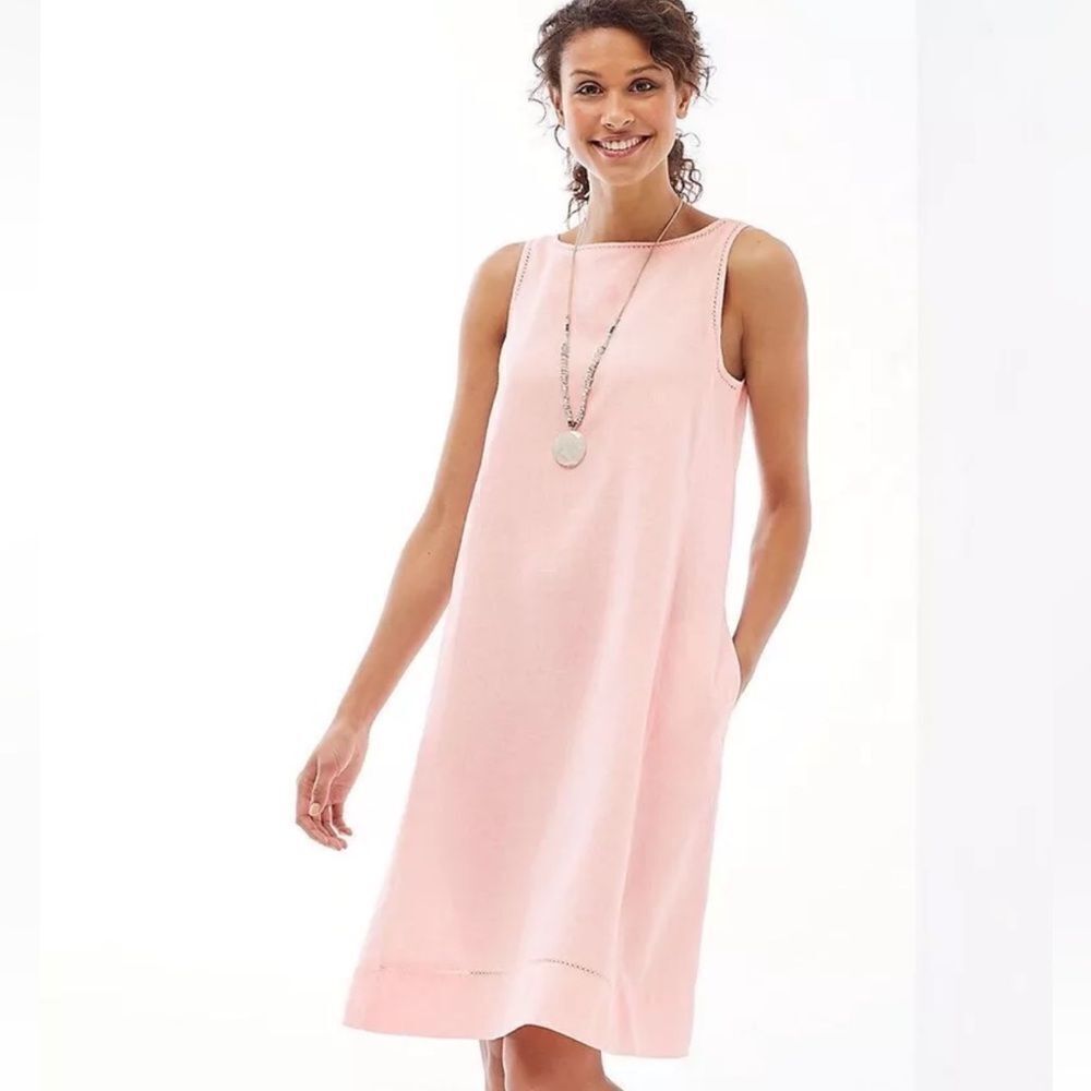 ✨J.Jill Love Linen Pink Sleeveless Shift Dress✨